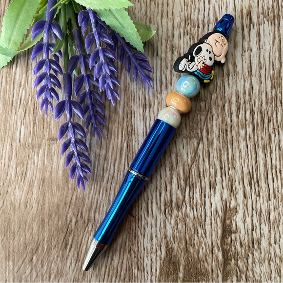 Writing Pen Cat Snoopy Dog Mike Artisan Beaded Gift Custom Handcrafted Office - Picture 7 of 8